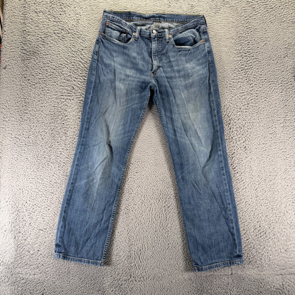 Levi's 514 Jeans Mens 34x30 Blue Cotton Denim Straight Faded Workwear Stretch